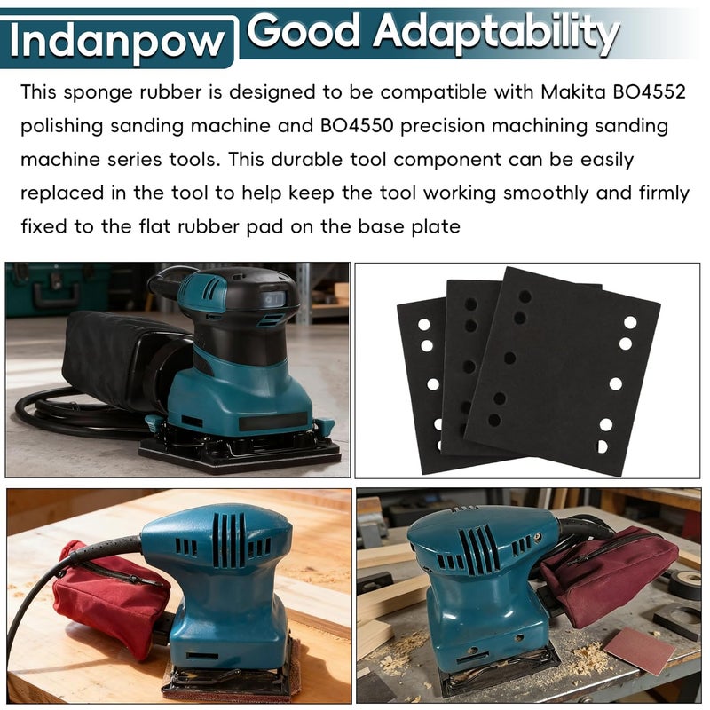 Indanpow 423142-7 Sponge Rubber Pads Compatible with BO4550/BO4552 Finishing Sanders for Finishing Sander(3 Pack) - Image 5